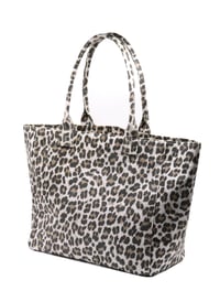 Tote Çanta Beyaz Leopar Large