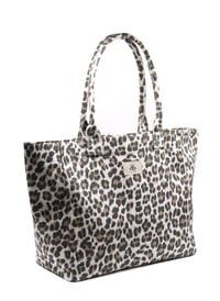 Tote Çanta Beyaz Leopar Large