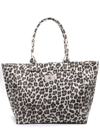 Tote Çanta Beyaz Leopar Large