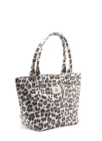 Tote Çanta Beyaz Leopar Medium