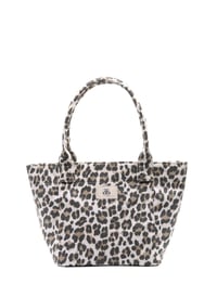 Tote Çanta Beyaz Leopar Medium