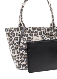 Tote Çanta Beyaz Leopar Medium
