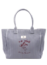 Tote Çanta Çizgili Lacivert Large