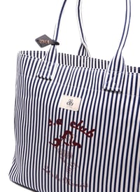 Tote Çanta Çizgili Lacivert Large