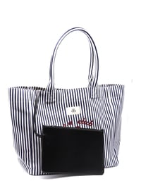 Tote Çanta Çizgili Lacivert Large