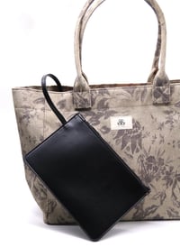Tote Çanta Gri Çiçekli Large