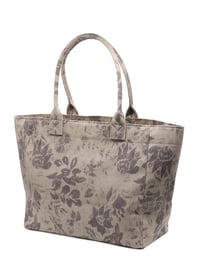 Tote Çanta Gri Çiçekli Large