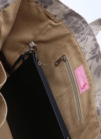 Tote Çanta Gri Çiçekli Medium