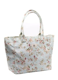 Tote Çanta Mavi Çiçekli Large