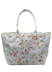 Tote Çanta Mavi Çiçekli Large