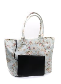 Tote Çanta Mavi Çiçekli Large