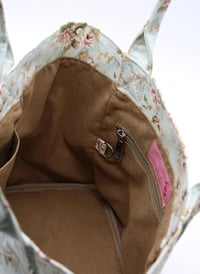 Tote Çanta Mavi Çiçekli Medium