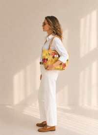 Tote Çanta Sarı Çiçekli 2 Medium