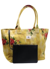 Tote Çanta Sarı Çiçekli Large