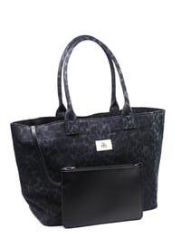 Tote Çanta Siyah Leopar Large