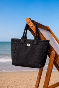 Tote Çanta Siyah Leopar Large