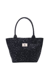 Tote Çanta Siyah Leopar Medium