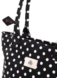 Tote Çanta Siyah Puantiye Medium