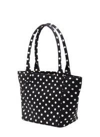Tote Çanta Siyah Puantiye Medium