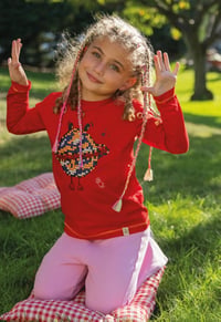 Dancing Planet Uzun Kollu T-Shirt - Kırmızı