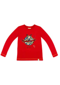 Dancing Planet Uzun Kollu T-Shirt - Kırmızı