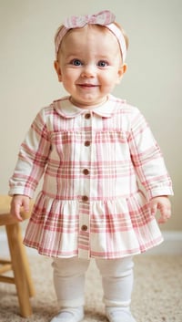 Kız Bebek Ekru Elbise Set