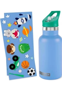 Spark Style Paslanmaz Çelik Stickerlı Suluk Mavi