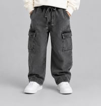 Tuffy Kargo Cepli  Siyah Erkek Çocuk Tek Alt Gabardin Pantolon-04175