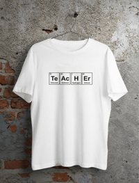 24 Kasım Kimya Öğretmeni Hediyesi Baskılı Bisiklet Yaka T-shirt - Beyaz