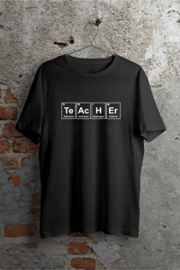 24 Kasım Kimya Öğretmeni Hediyesi Baskılı Bisiklet Yaka T-shirt - Beyaz