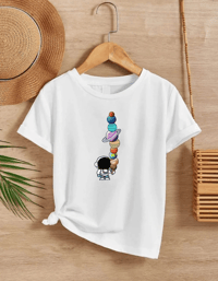 Çocuk Unisex Baskılı T-Shirt - Beyaz