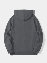Erkek 3 İplik Pamuklu Kapüşonlu Kanguru Cepli Sweatshirt Hoodie -  Füme