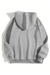 Erkek 3 İplik Pamuklu Kapüşonlu Kanguru Cepli Sweatshirt Hoodie - Boyalı Gri