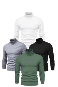 ERKEK 4 Adet Kaşkorse Boğazlı Full Likralı Fitilli Slimfir Body