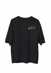 Erkek Baskılı T-Shirt Kısa Kol Bisiklet Yaka Regular Fit Rahat Kalıp Günlük Tişört - Siyah