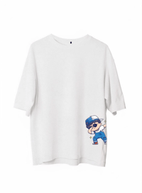 Erkek Baskılı T-Shirt Kısa Kol Bisiklet Yaka Regular Fit Rahat Kalıp Günlük Tişört - Beyaz