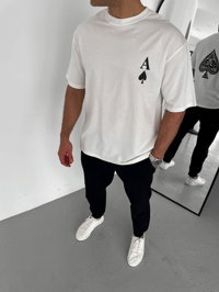 Erkek Baskılı T-Shirt Kısa Kol Bisiklet Yaka Regular Fit Rahat Kalıp Günlük Tişört - Beyaz