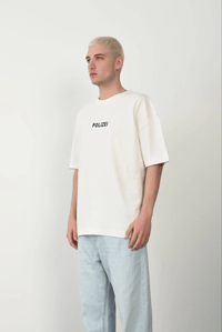 Erkek Baskılı T-Shirt Kısa Kol Bisiklet Yaka Rahat Kalıp Tişört - Beyaz