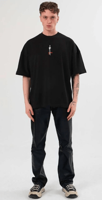 Erkek Baskılı T-Shirt Kısa Kol Bisiklet Yaka Regular Fit Rahat Kalıp Günlük Tişört - Siyah