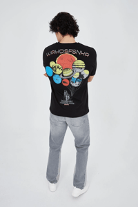 Erkek Baskılı T-Shirt Kısa Kol Bisiklet Yaka Regular Fit Rahat Kalıp Günlük Tişört - Siyah