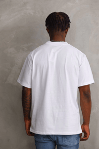Erkek Baskılı T-Shirt Kısa Kol Bisiklet Yaka Rahat Kalıp Tişört - Beyaz