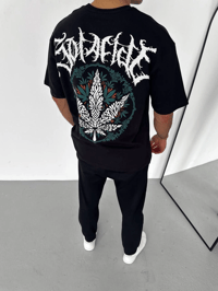 Erkek Baskılı T-Shirt Kısa Kol Bisiklet Yaka Regular Fit Rahat Kalıp Günlük Tişört - Siyah