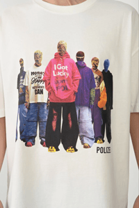 Erkek Baskılı T-Shirt Kısa Kol Bisiklet Yaka Rahat Kalıp Tişört - Beyaz