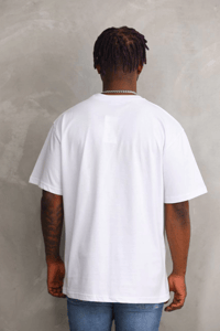 Erkek Baskılı T-Shirt Kısa Kol Bisiklet Yaka Rahat Kalıp Tişört - Beyaz