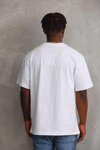 Erkek Baskılı T-Shirt Kısa Kol Bisiklet Yaka Rahat Kalıp Tişört - Beyaz