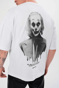Erkek Baskılı T-Shirt Kısa Kol Bisiklet Yaka Regular Fit Rahat Kalıp Günlük Tişört - Beyaz