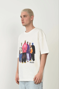 Erkek Baskılı T-Shirt Kısa Kol Bisiklet Yaka Rahat Kalıp Tişört - Beyaz