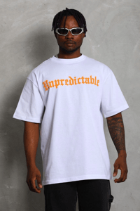 Erkek Baskılı Tişört Kısa Kol Bisiklet Yaka Oversize T-Shirt - Beyaz