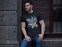 ERKEK Bisiklet Yaka Baskılı Kısa kol T-Shirt - Siyah