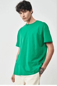 Erkek Düz Penye Tişört Bisiklet Yaka Kısa Kol Regular Fit T-Shirt - Yeşil